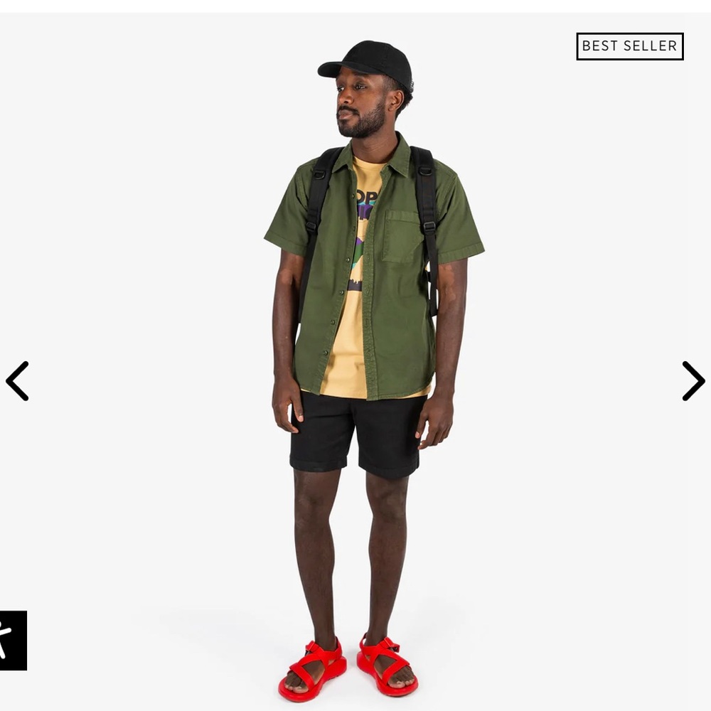 Topo Designs dirt shirt in olive BARELY WORN